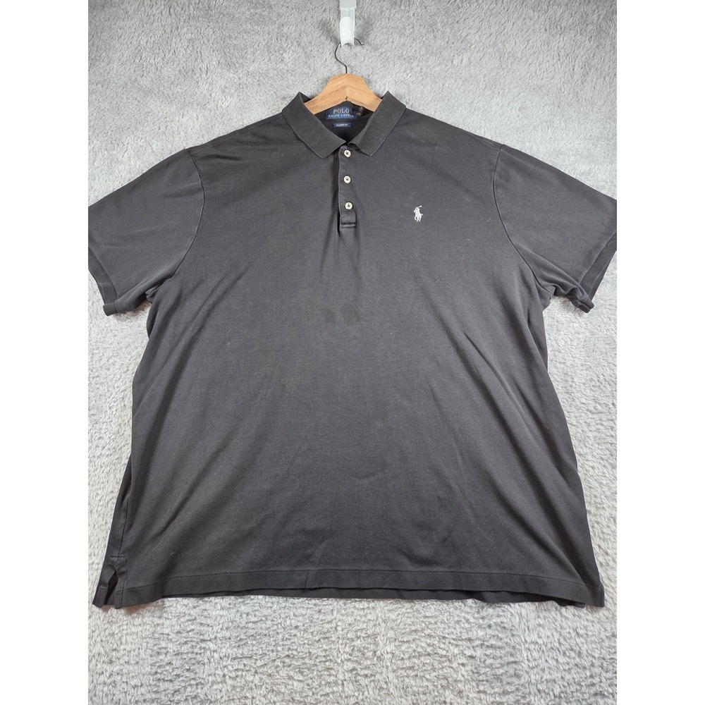 Polo Ralph Lauren Polo Shirt XXL Black Mens Classic Fit Short Sleeve Pony Logo